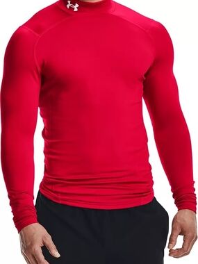 Under Armour ColdGear Fitted Mock Neck Base Layer – Red